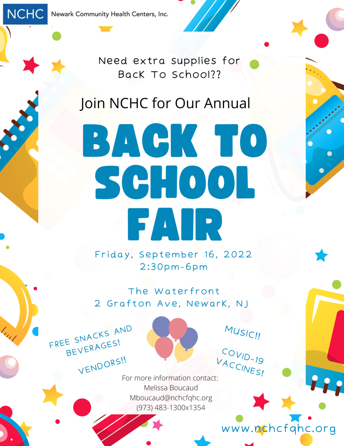 Back to school fair – Newark Community Health Center